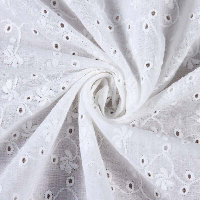 Embroidered Fabric Cutwork 100% Cotton for Women's Wear Wholesale Supp 5